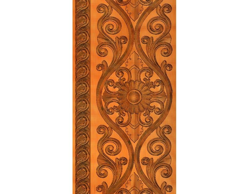Piller - PILLER-01 Elegant Floral Scrollwork Architectural Column Relief